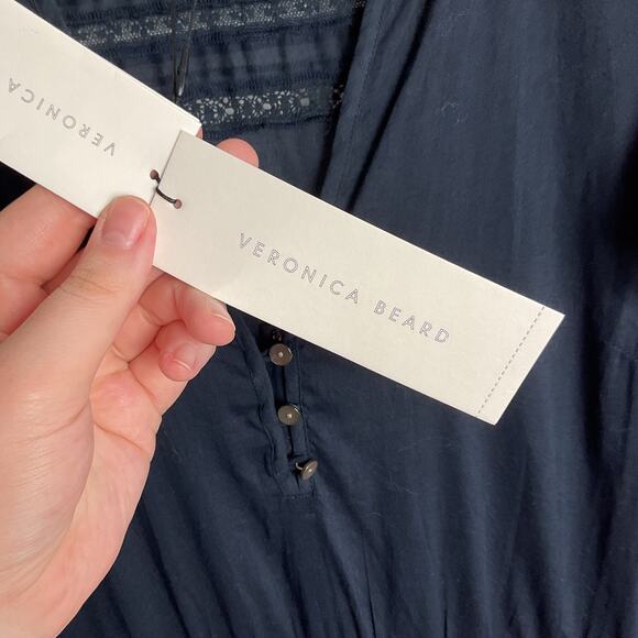 Veronica Beard Womens Satori Dress Black Ink Size 6 2205CO35D067 NWT Damaged - Picture 9 of 14